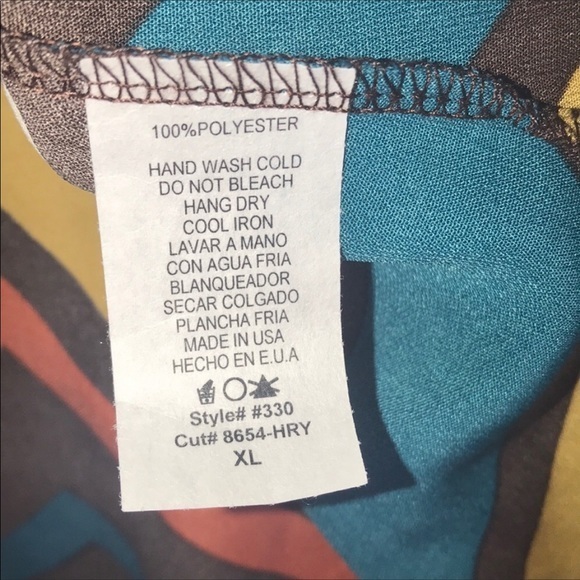 NWT Moa XL retro chevron‎ pattern hi/low hem short sleeve crew neck top - Picture 4 of 8